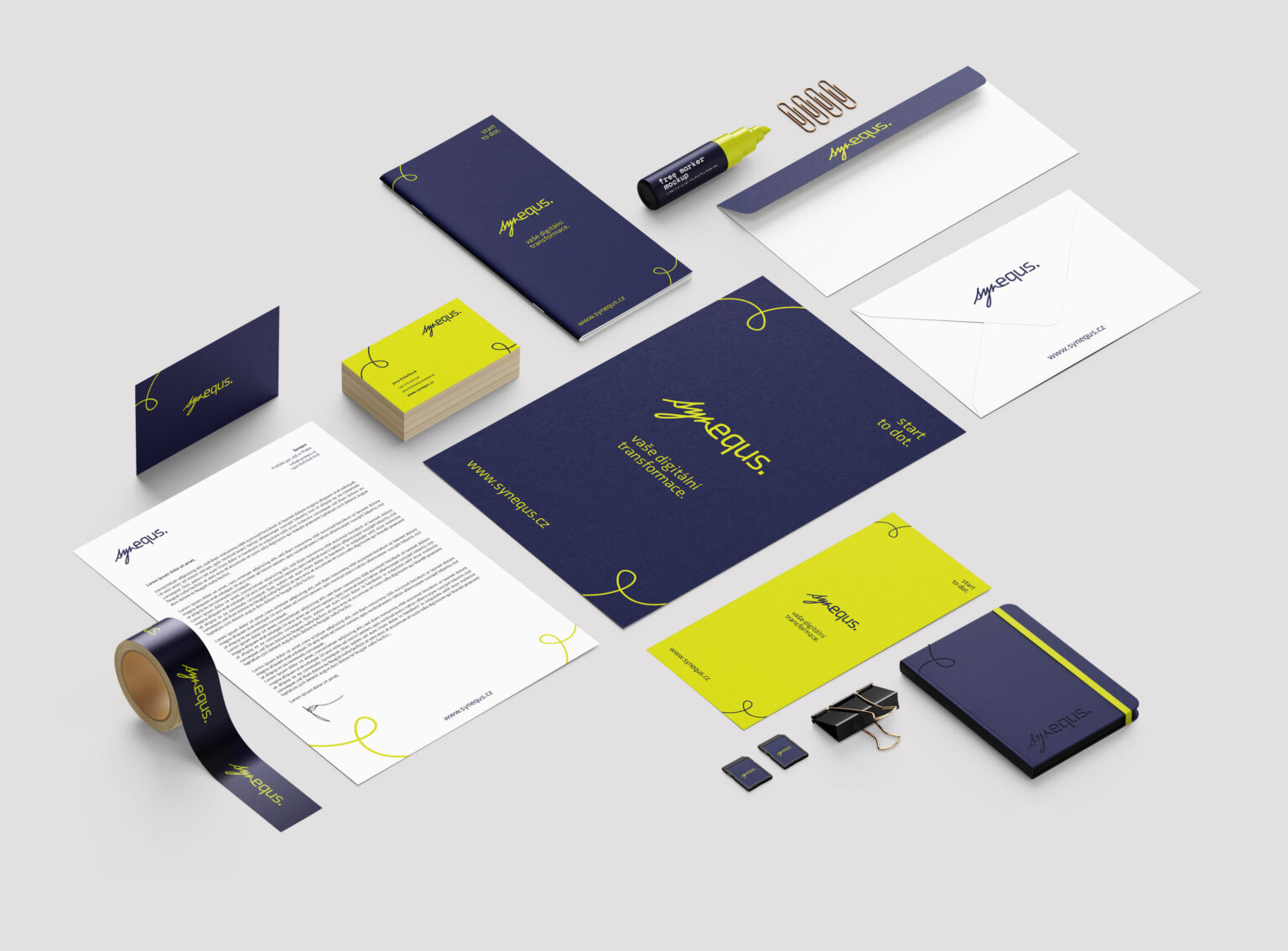 Vizuální styl Synequs - Grafický design Andrea Houšková